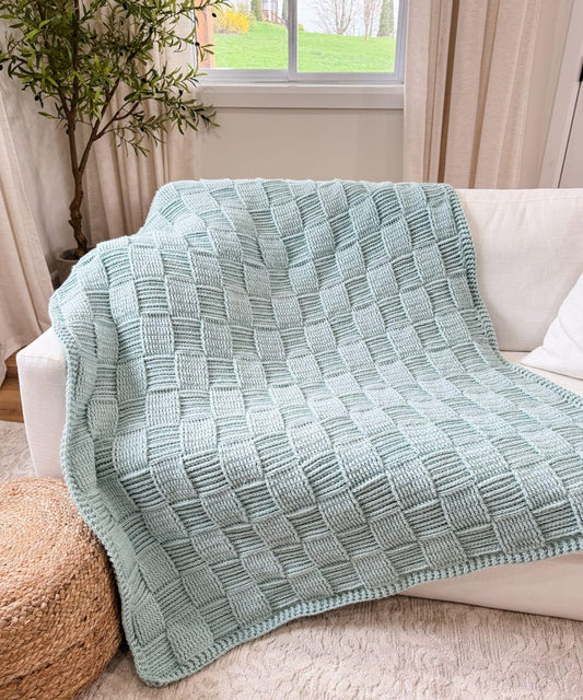 Coastal Grid Blanket Crochet Pattern