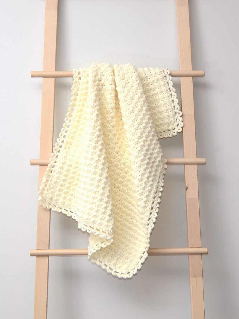 Ivory Lace Blanket Crochet Pattern