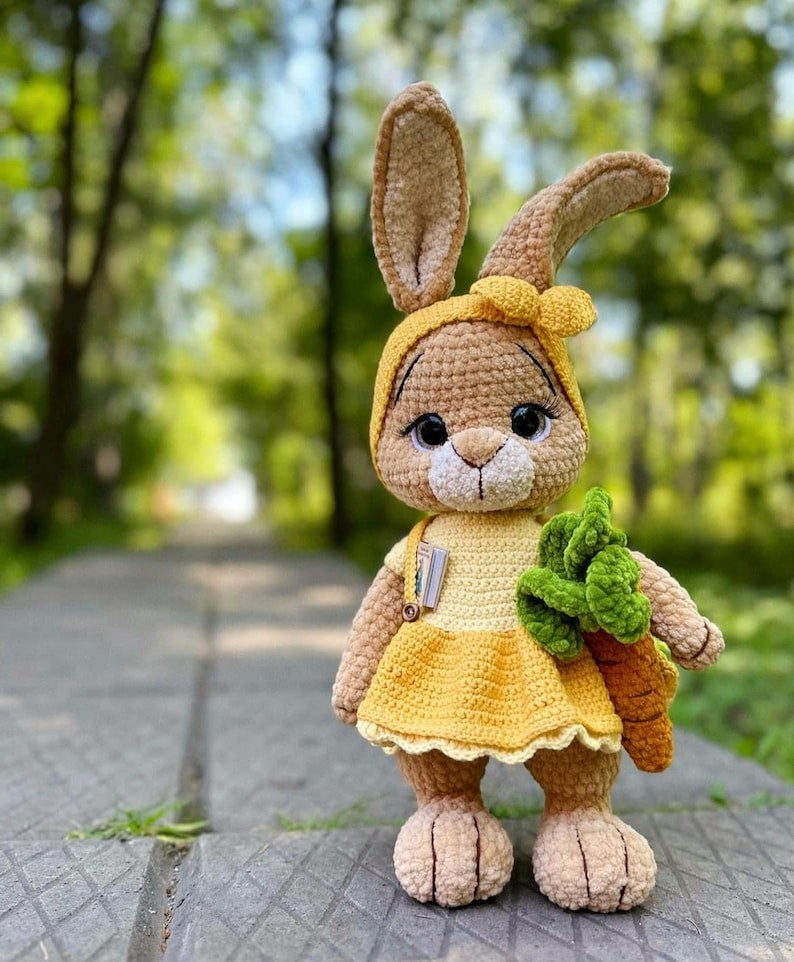 crochet dress for amigurumi DIY PDF crochet amigurumi pattern Bunny doll in dress