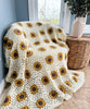 Sunflower Granny Square Blanket Crochet Pattern