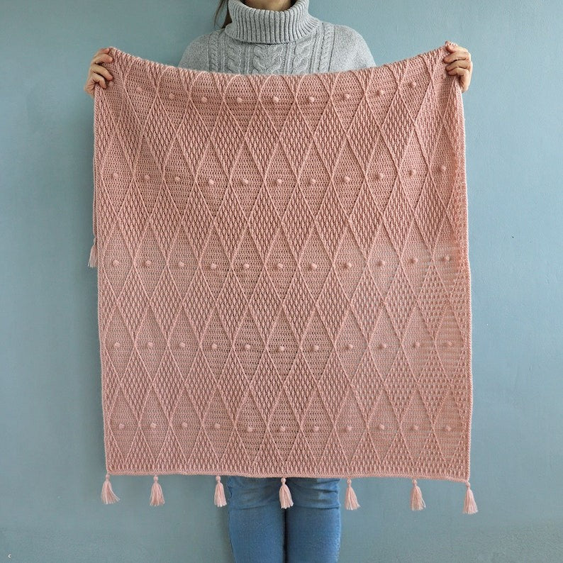 Blush Trellis Blanket Crochet Pattern