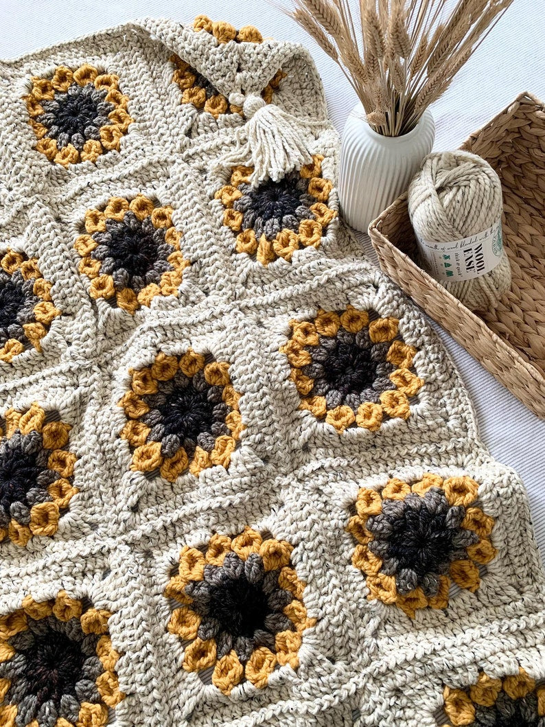 Sunflower Blanket Crochet Pattern