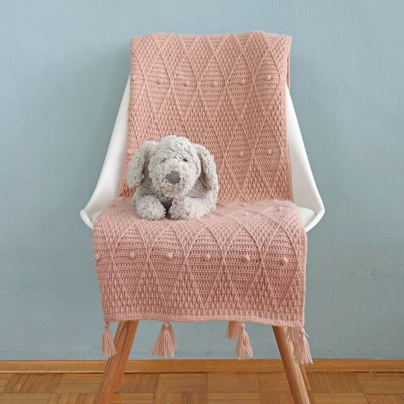 Blush Trellis Blanket Crochet Pattern