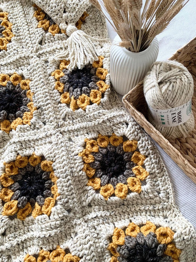 Sunflower Blanket Crochet Pattern