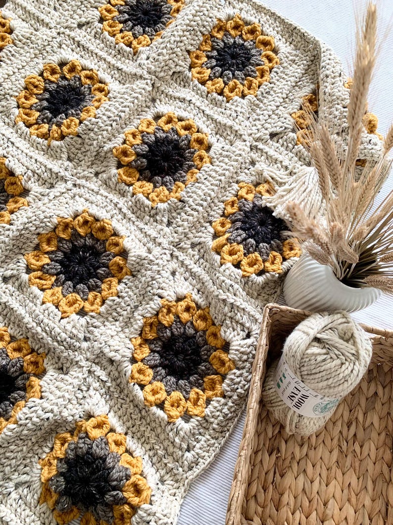 Sunflower Blanket Crochet Pattern