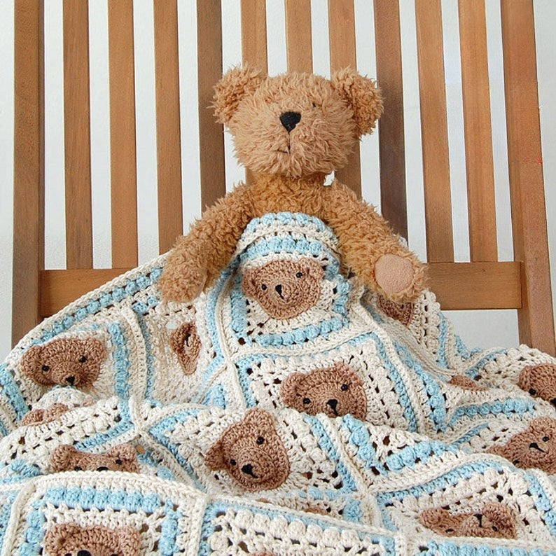Little Teddy Blanket Crochet Pattern