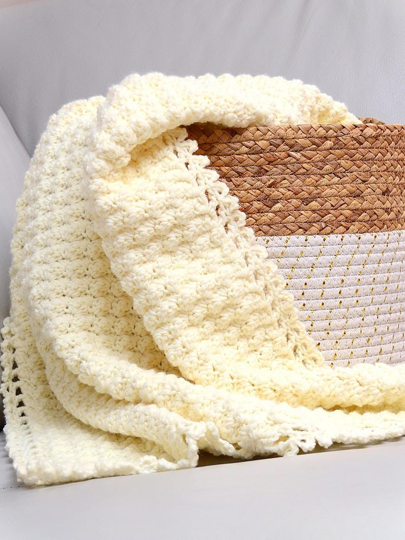Ivory Lace Blanket Crochet Pattern