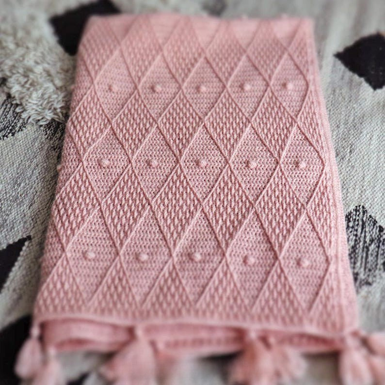Blush Trellis Blanket Crochet Pattern