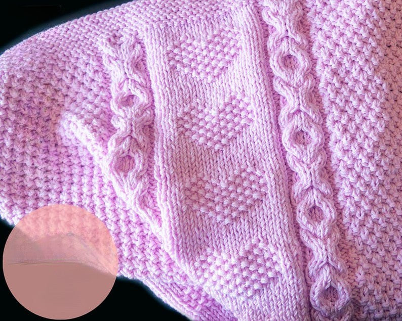 Blush Hearts Blanket Knitting Pattern