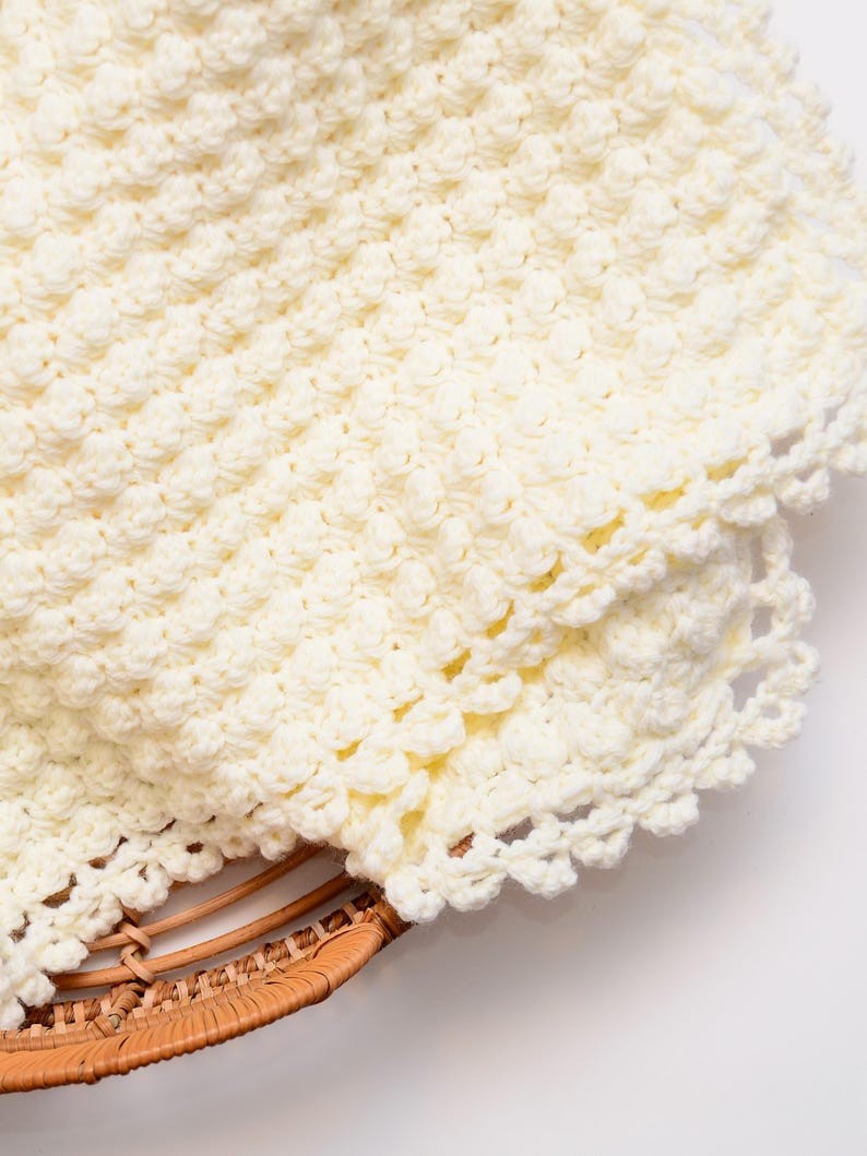 Ivory Lace Blanket Crochet Pattern