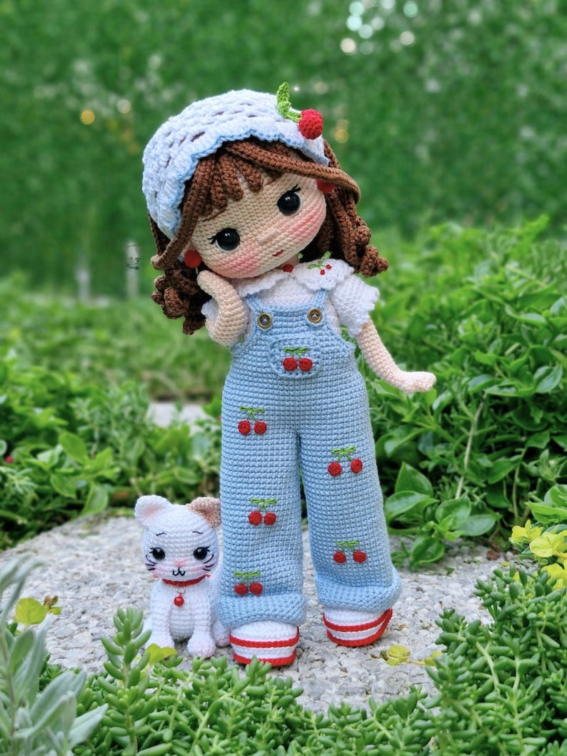 Cherry Belle Doll & Cat Crochet Pattern