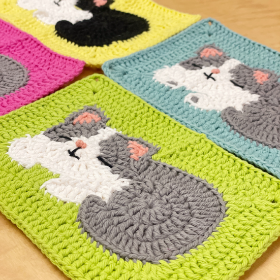 Cozy Cat Squares Crochet Pattern