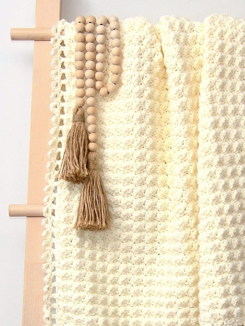 Ivory Lace Blanket Crochet Pattern