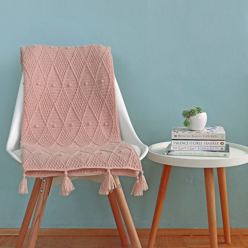Blush Trellis Blanket Crochet Pattern