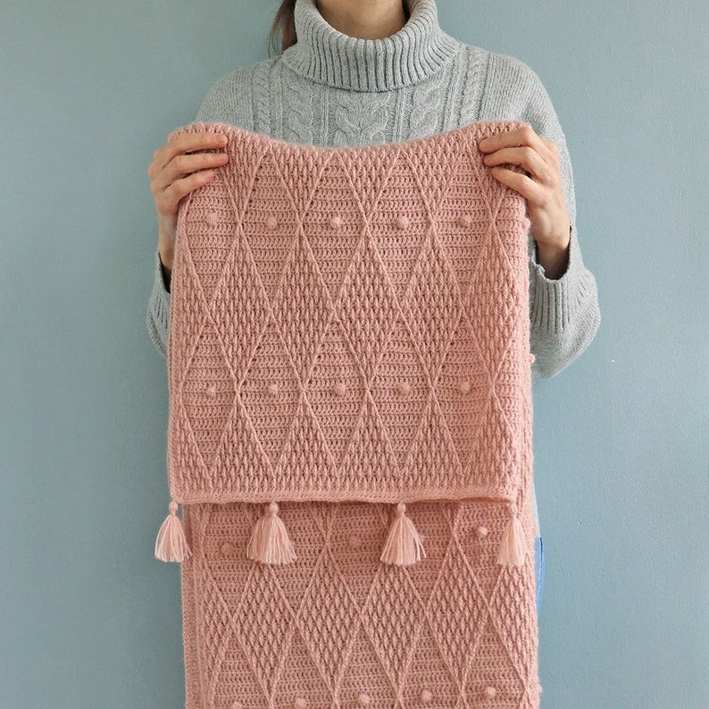 Blush Trellis Blanket Crochet Pattern