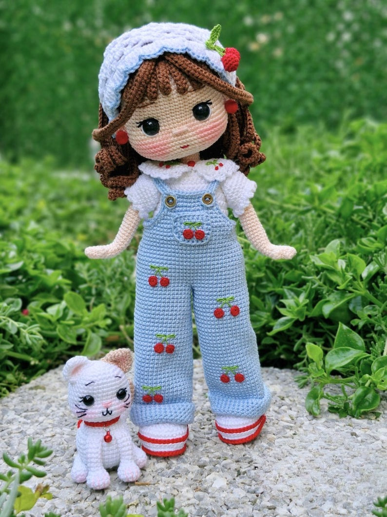 Cherry Belle Doll & Cat Crochet Pattern