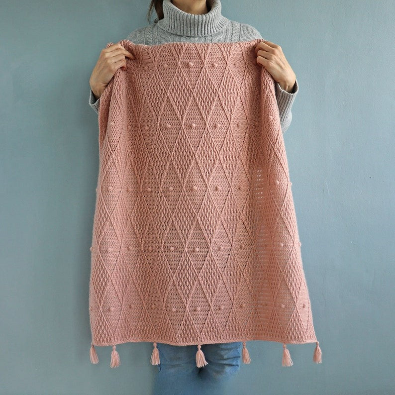 Blush Trellis Blanket Crochet Pattern