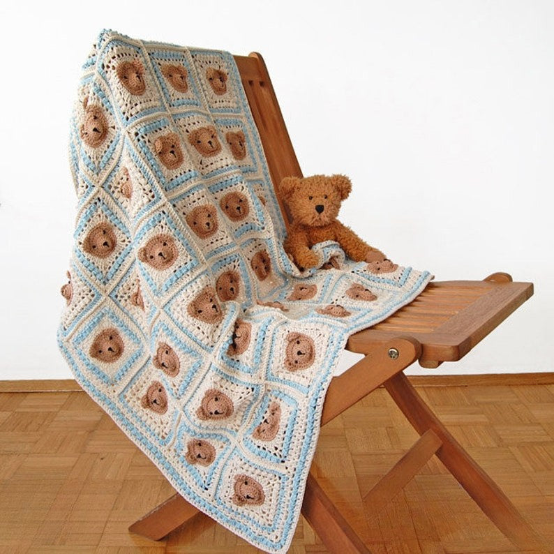 Little Teddy Blanket Crochet Pattern