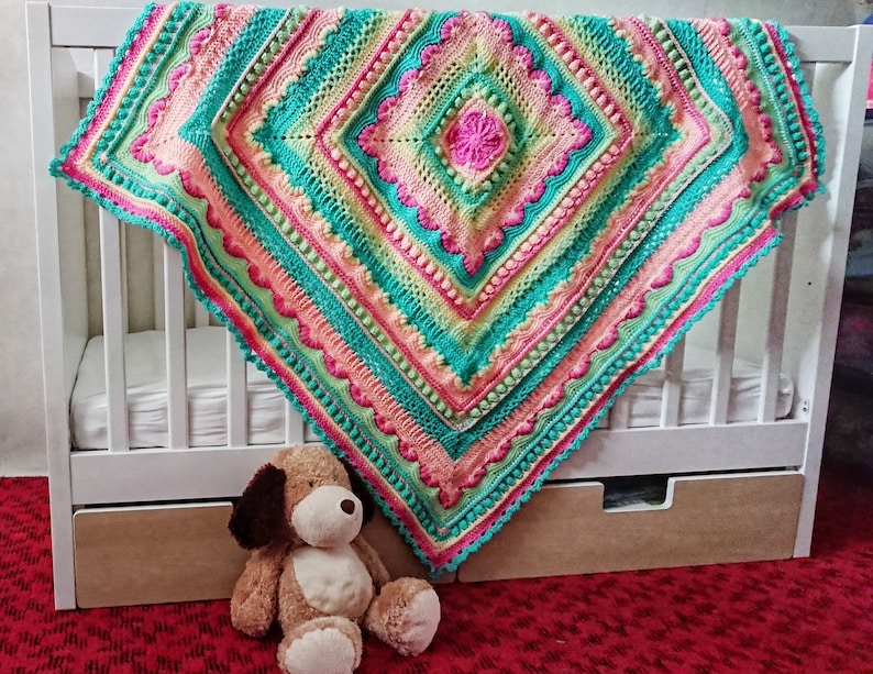 Vintage Rose Blanket Crochet Pattern