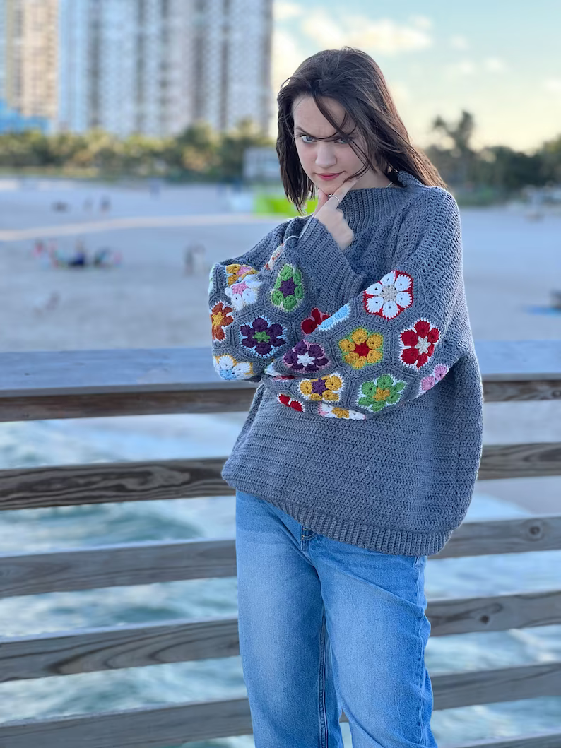 Flower Sweater Crochet Pattern