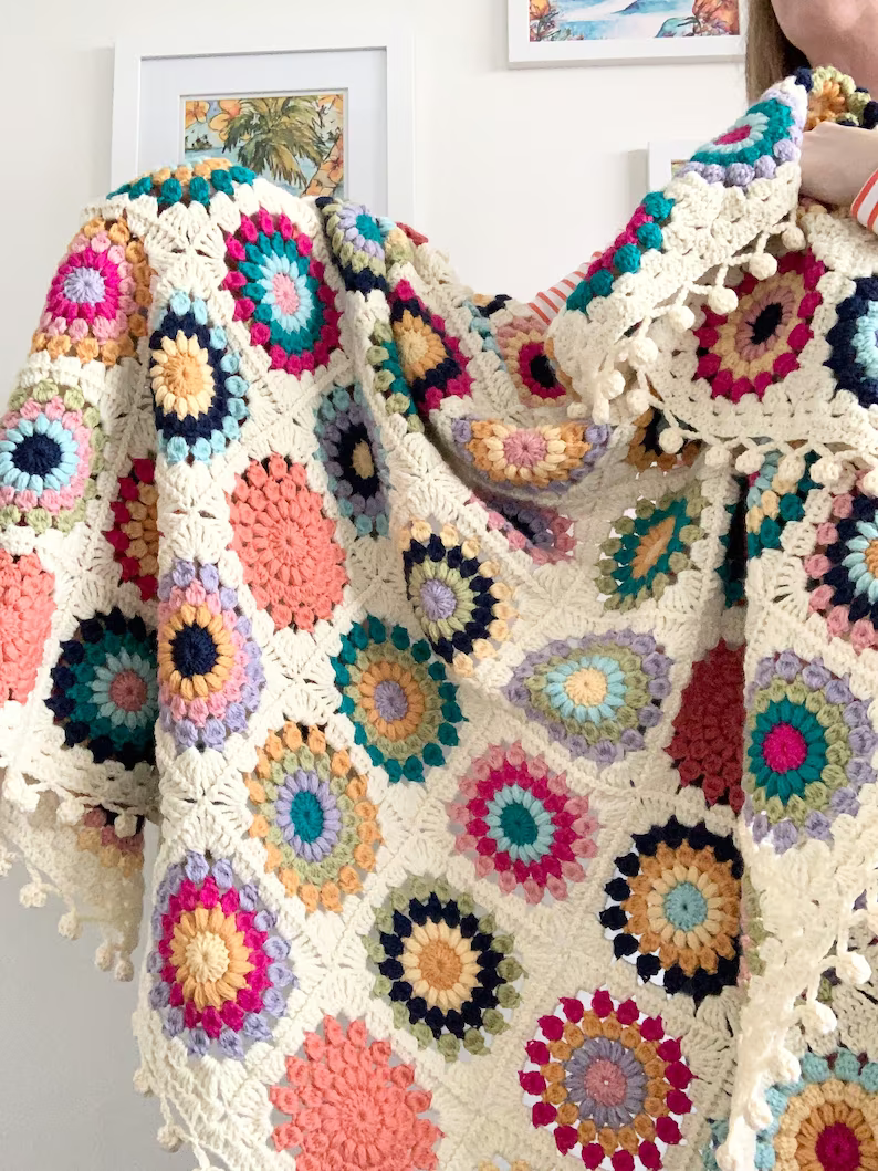 Granny Square Blanket Crochet Pattern