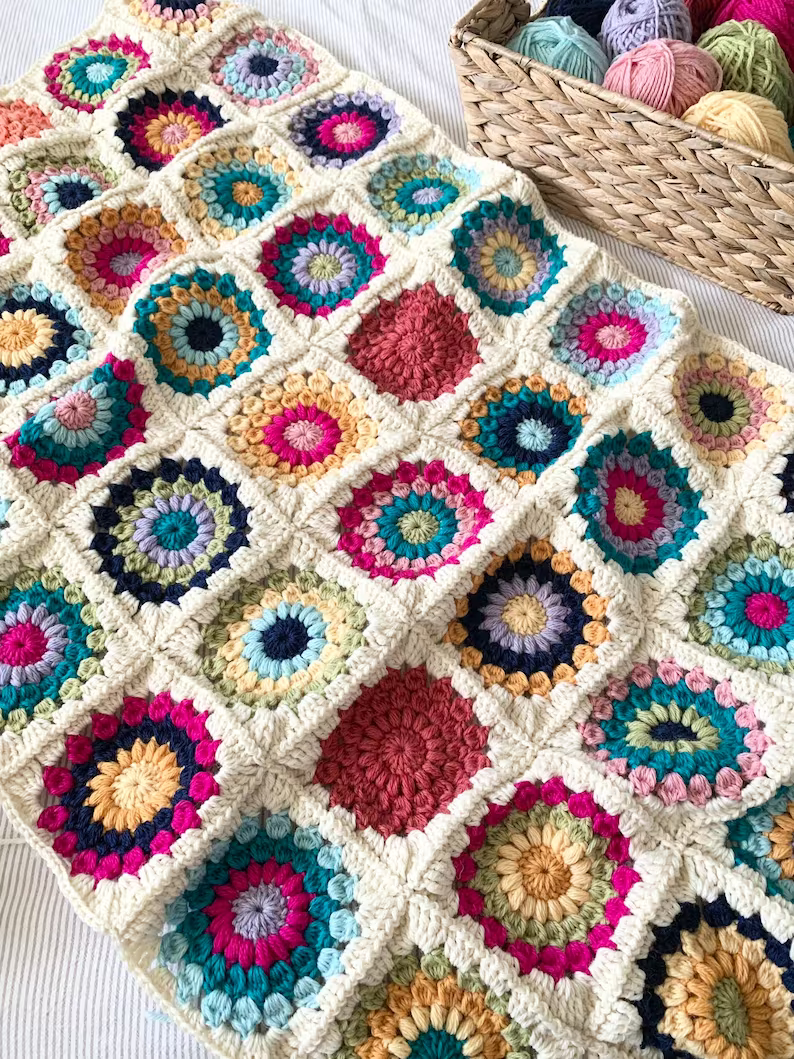 Granny Square Blanket Crochet Pattern