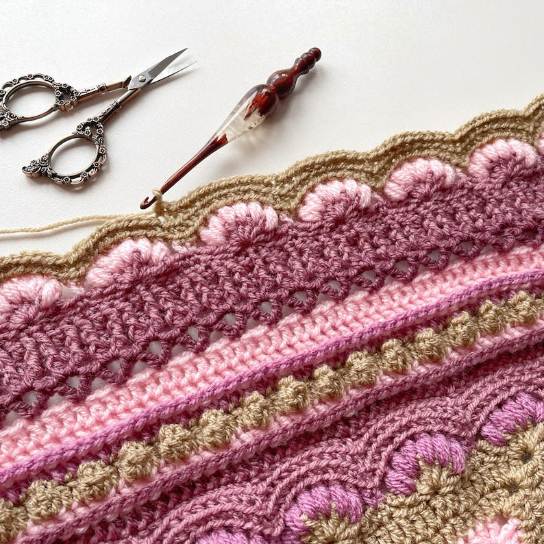 Vintage Rose Blanket Crochet Pattern