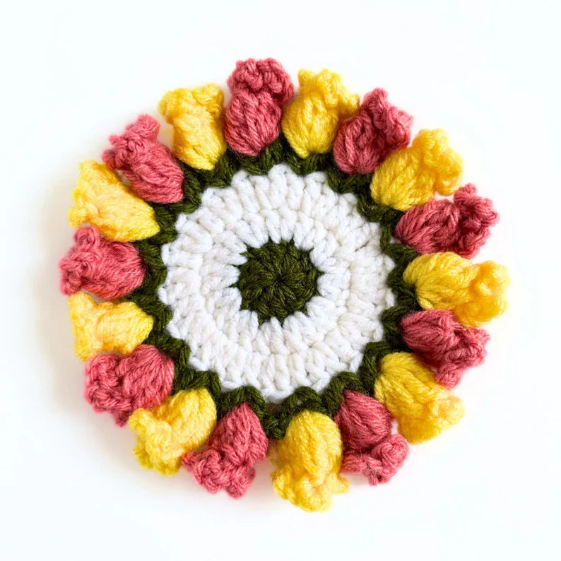 Flower Pot Coaster Crochet Pattern