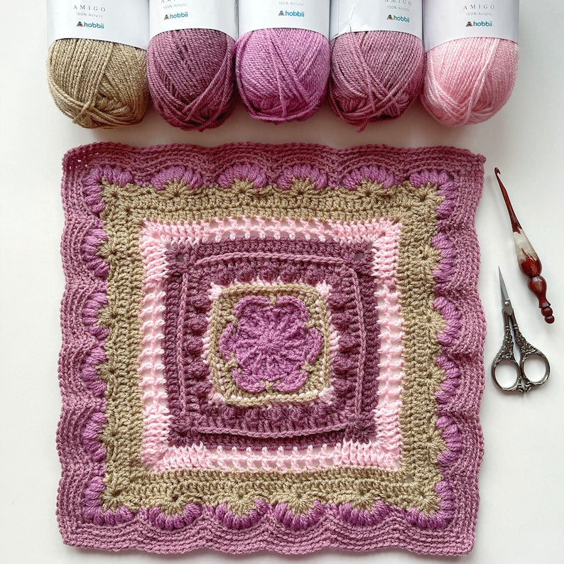 Vintage Rose Blanket Crochet Pattern