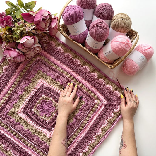 Vintage Rose Blanket Crochet Pattern