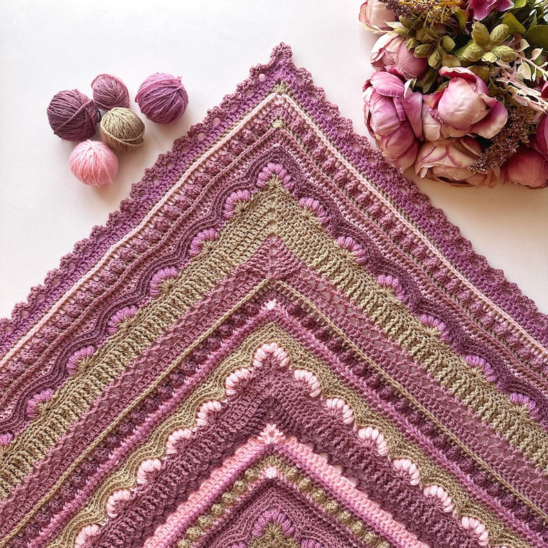 Vintage Rose Blanket Crochet Pattern