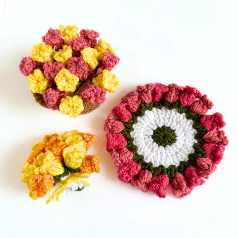 Flower Pot Coaster Crochet Pattern