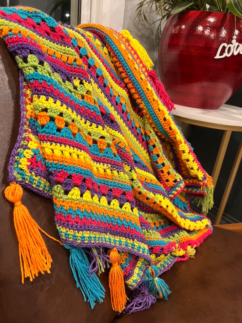 Colorburst Blanket Crochet Pattern
