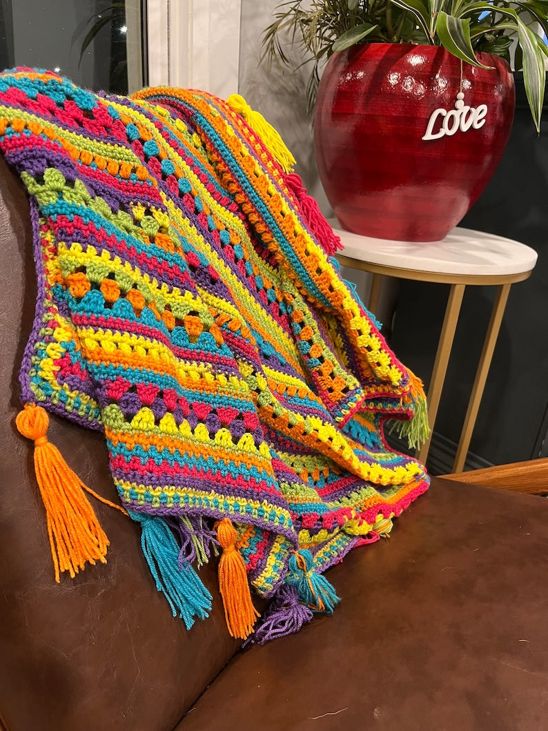 Colorburst Blanket Crochet Pattern