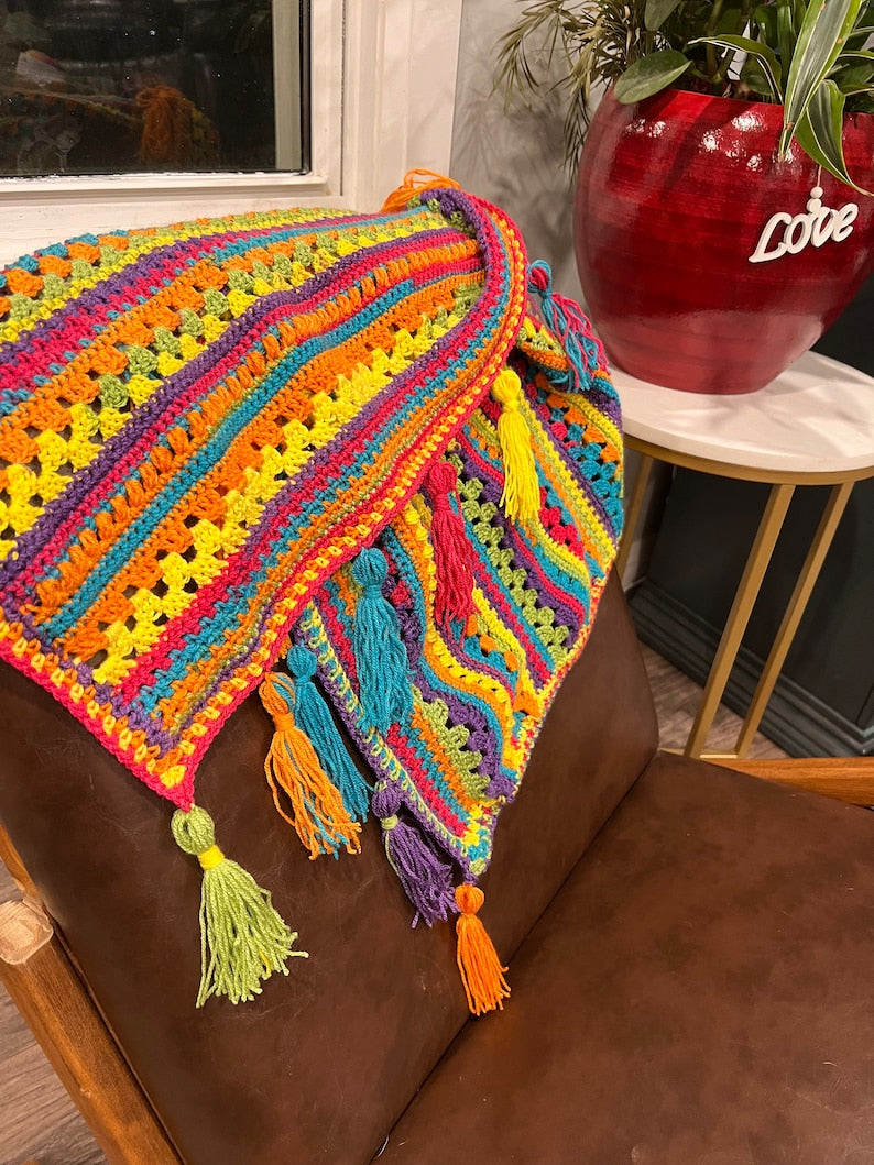 Colorburst Blanket Crochet Pattern