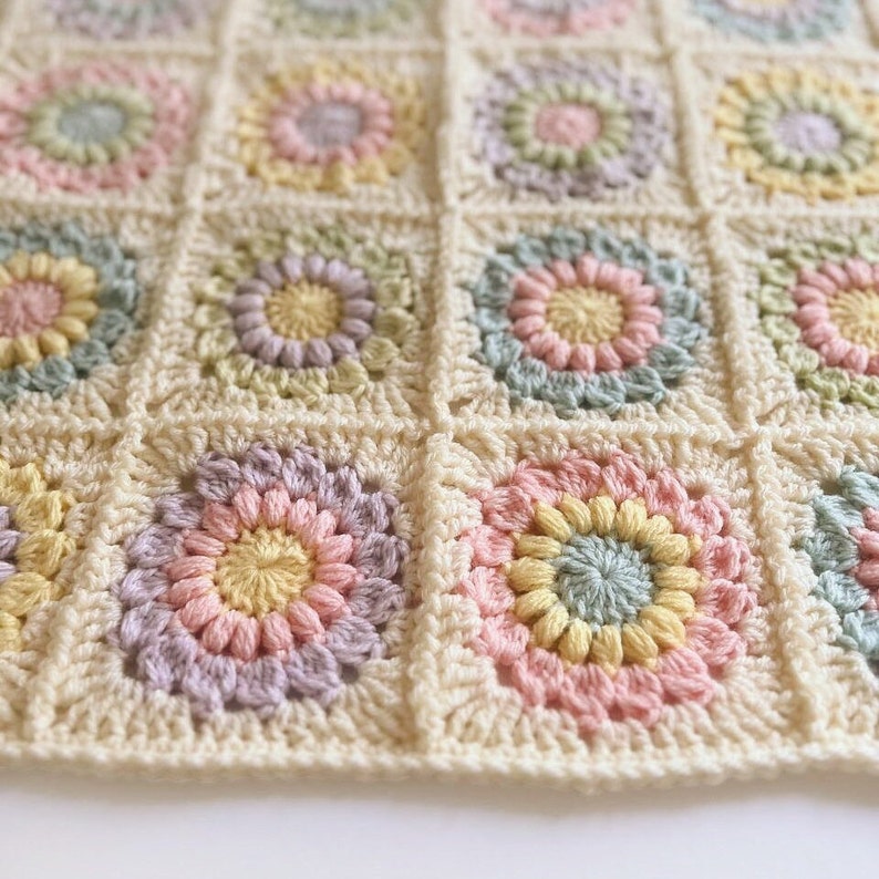 Sunshine Bloom Blanket Crochet Pattern