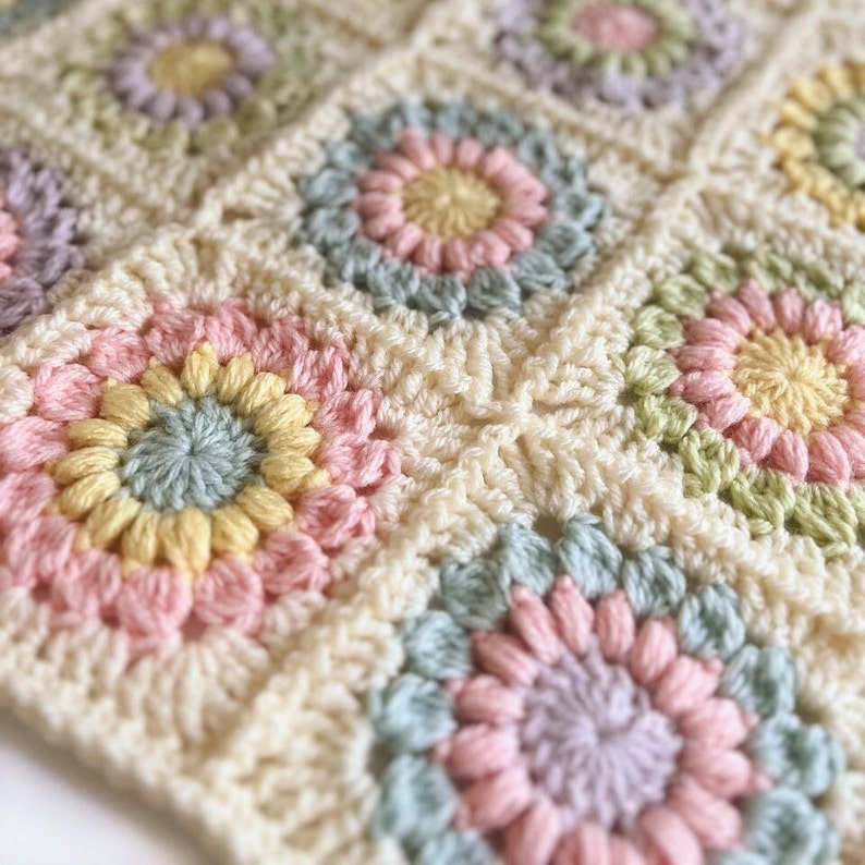 Sunshine Bloom Blanket Crochet Pattern
