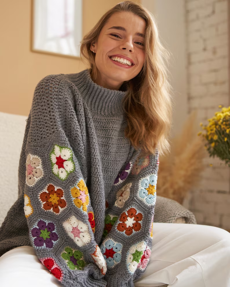 Flower Sweater Crochet Pattern