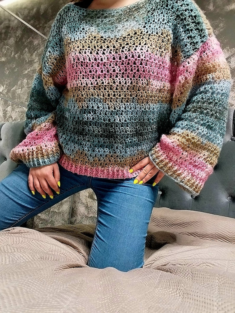 Candy Meadow Sweater Crochet Pattern