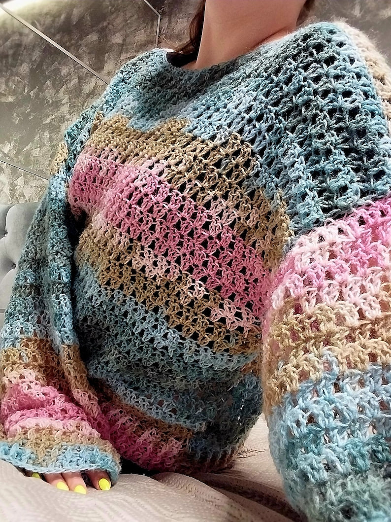 Candy Meadow Sweater Crochet Pattern