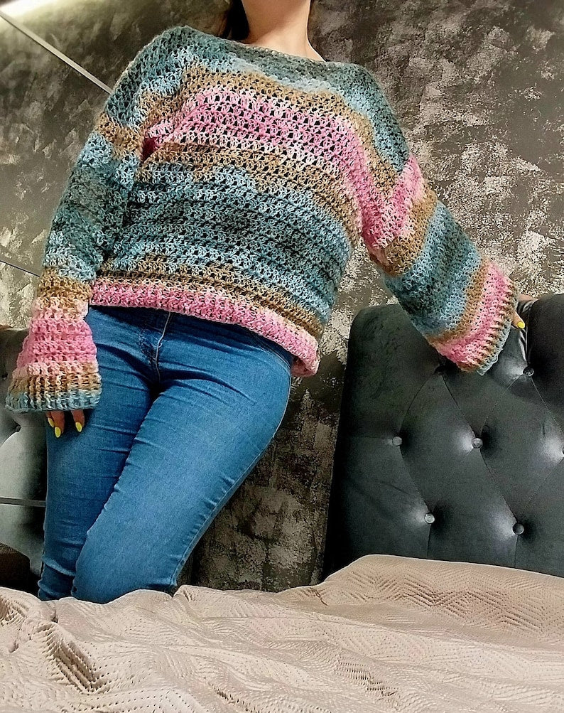Candy Meadow Sweater Crochet Pattern