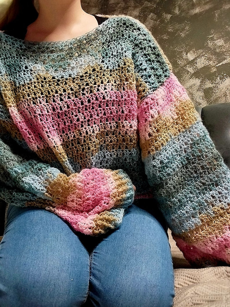 Candy Meadow Sweater Crochet Pattern