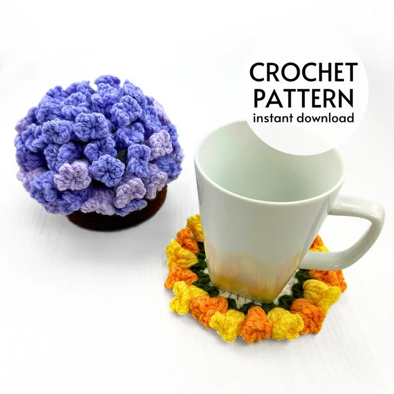 Flower Pot Coaster Crochet Pattern