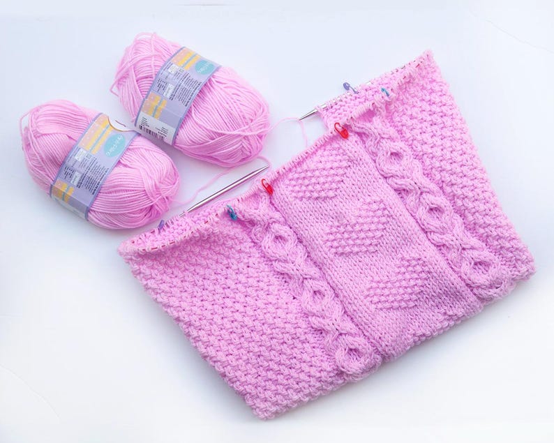 Blush Hearts Blanket Knitting Pattern