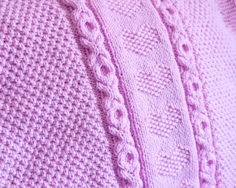 Blush Hearts Blanket Knitting Pattern