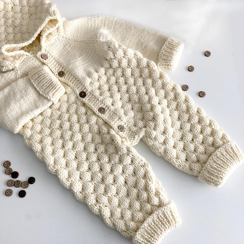 Bubble Baby Jumpsuit Knitting Pattern