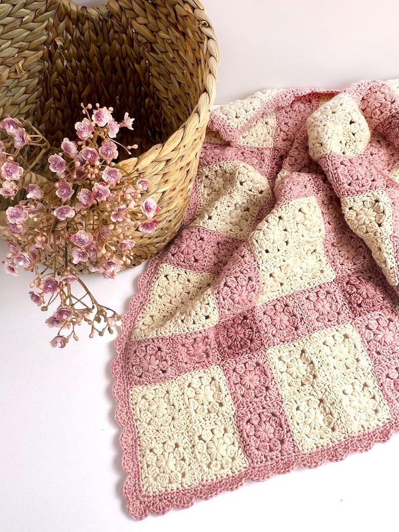 Pink Gingham Blanket Crochet Pattern