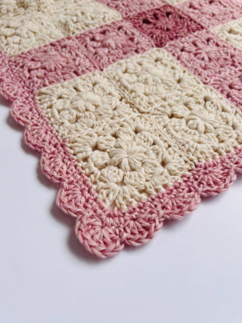 Pink Gingham Blanket Crochet Pattern