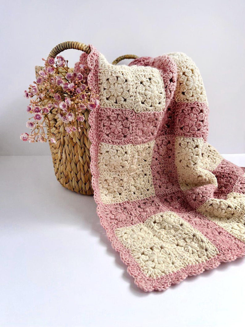 Pink Gingham Blanket Crochet Pattern
