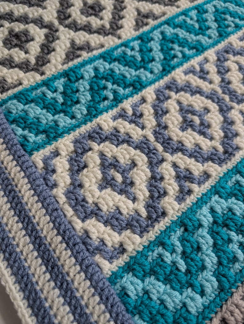 Ocean Jewel Blanket Crochet Pattern